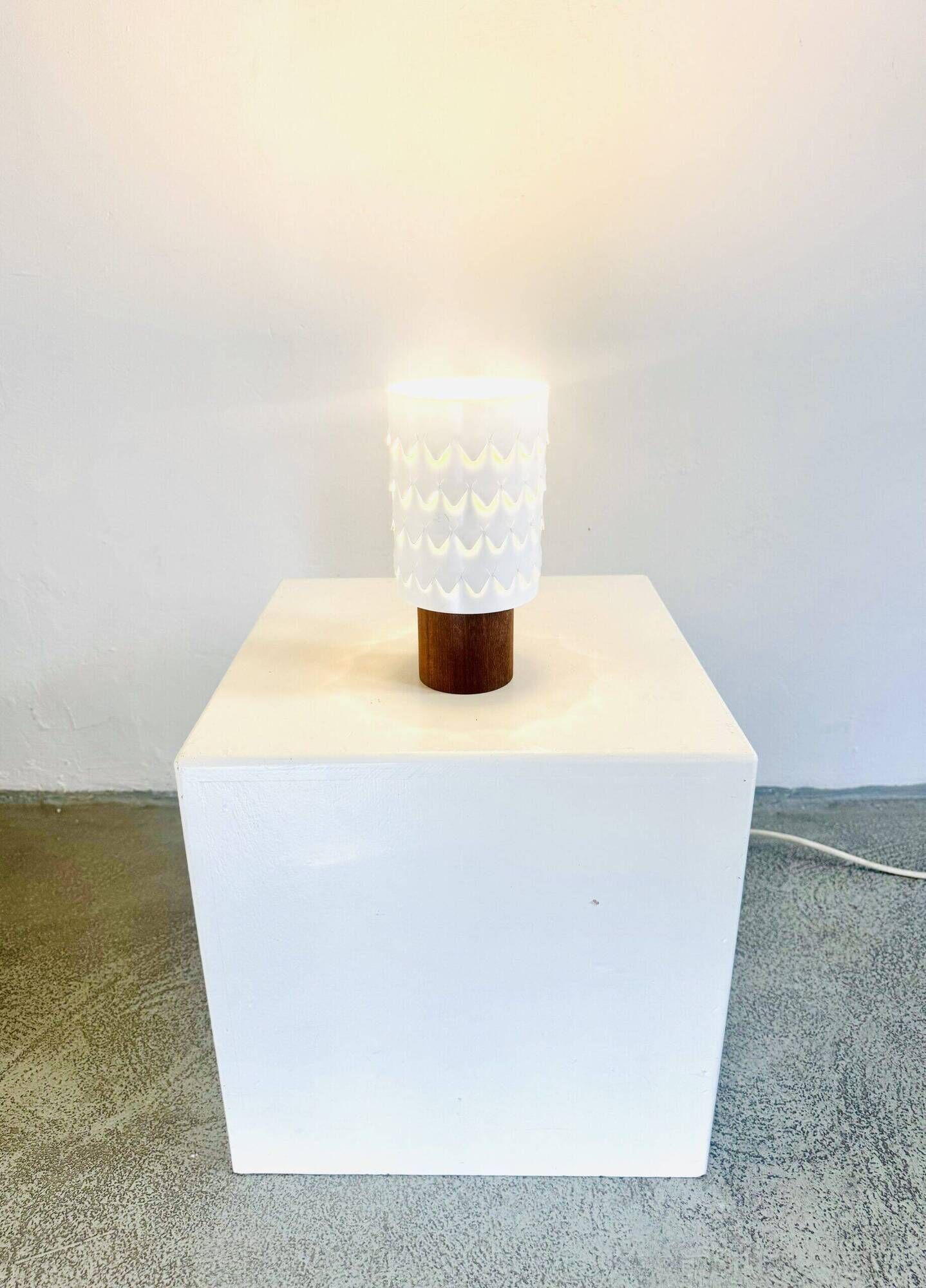 Teak And Perforated Metal Table Lamp By Hans-Agne Jakobsson For Asea, Sweden 1960S