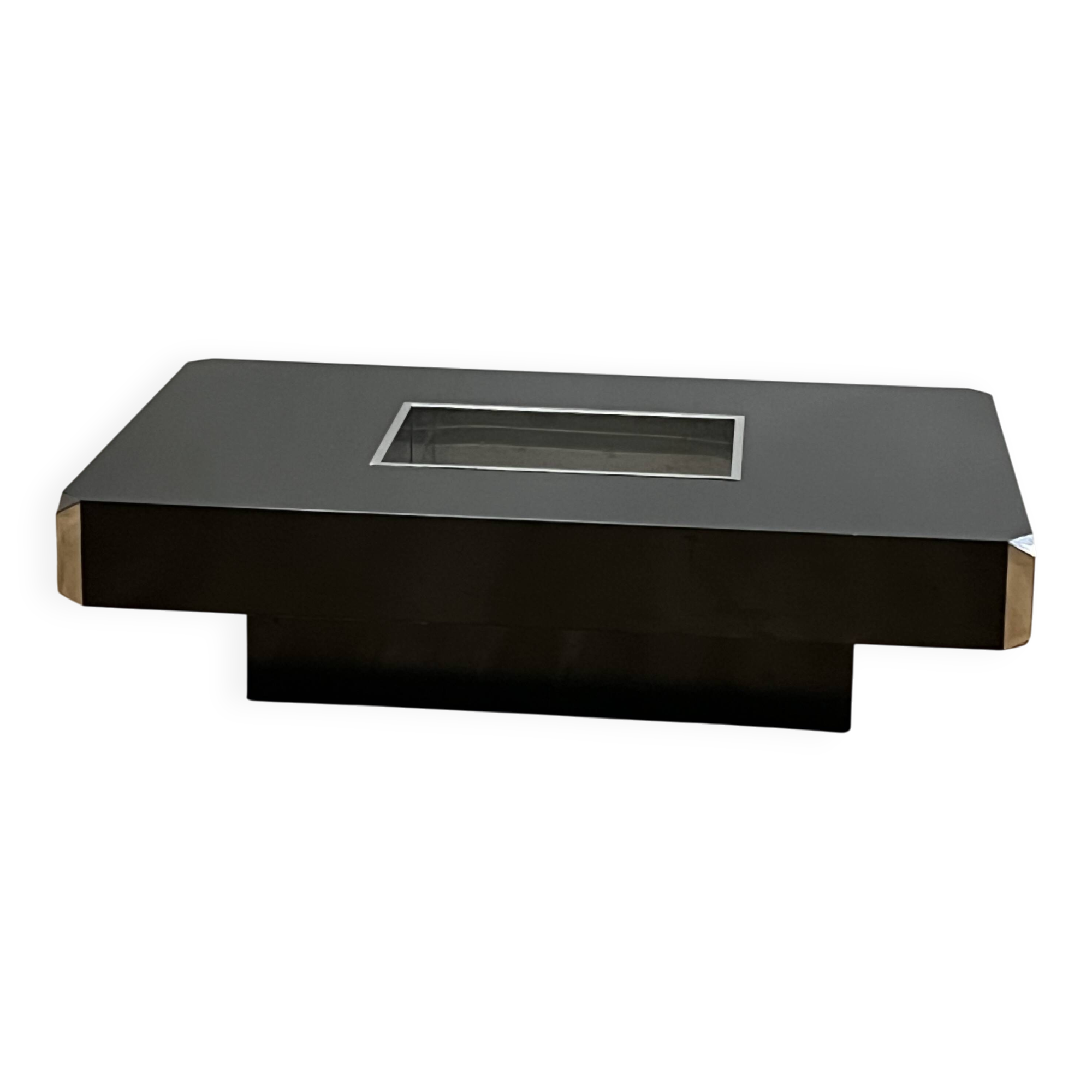 Alveo black coffee table by Willy Rizzo