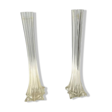 Paire de grand vase soliflore en verre
