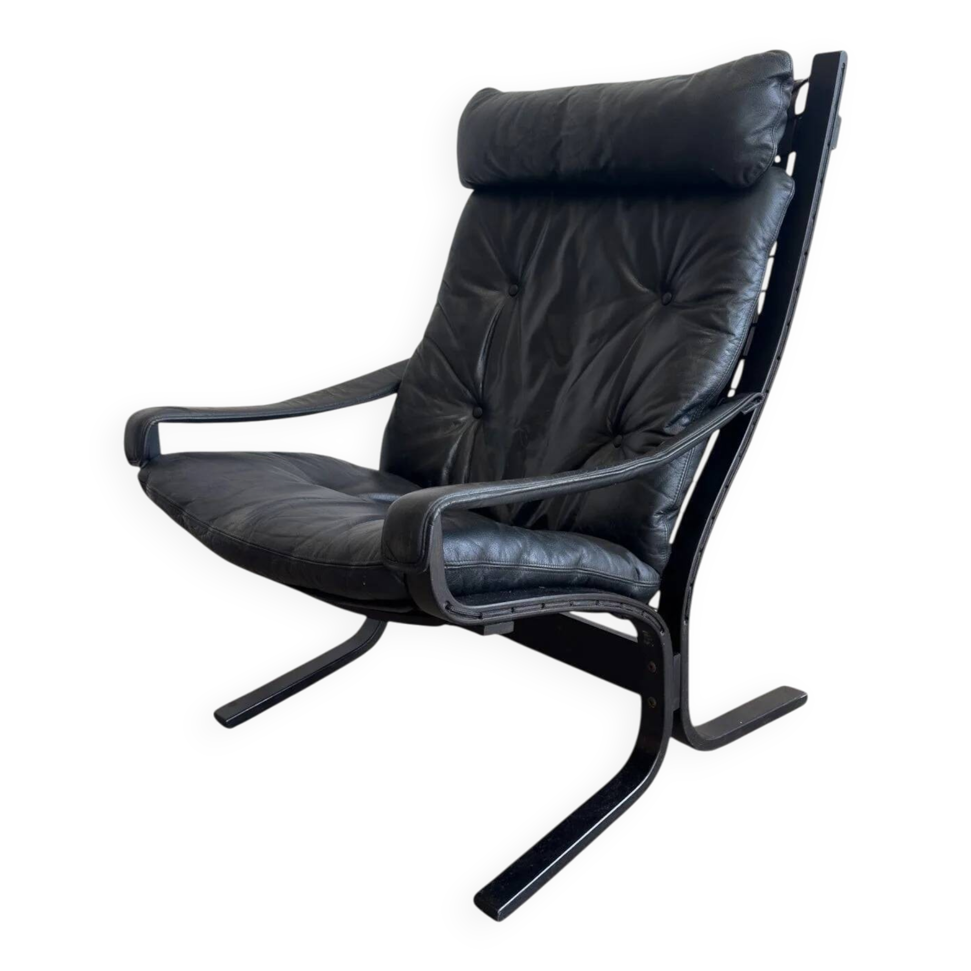 Vintage "Siesta" armchair by Ingmar Relling from 1965 in black leather.