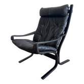 Vintage "Siesta" armchair by Ingmar Relling from 1965 in black leather.