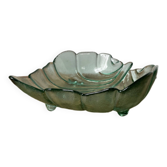 Tinted glass “leaf” dish