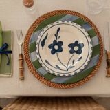 Hand painted ceramic dessert plate