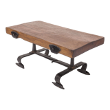 Brutalist solid elm coffee table, 1950