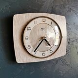 Vintage formica clock silent rectangular wall clock "Flash gray white"