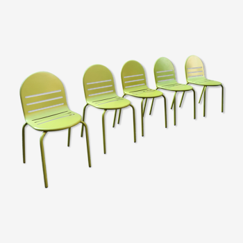 Set de 5 chaises métal design