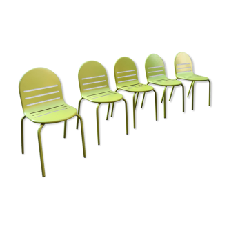 Set de 5 chaises métal design