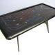 1950s Style Dining Table with Glass Top Lacquered by Enzio Wenk, Italy, 2019