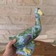 Very beautiful polychrome decorative duck cane statue in Porcelain from Par