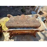 2 cast iron planters from 1900 from Charleville-Mézières, rockery style