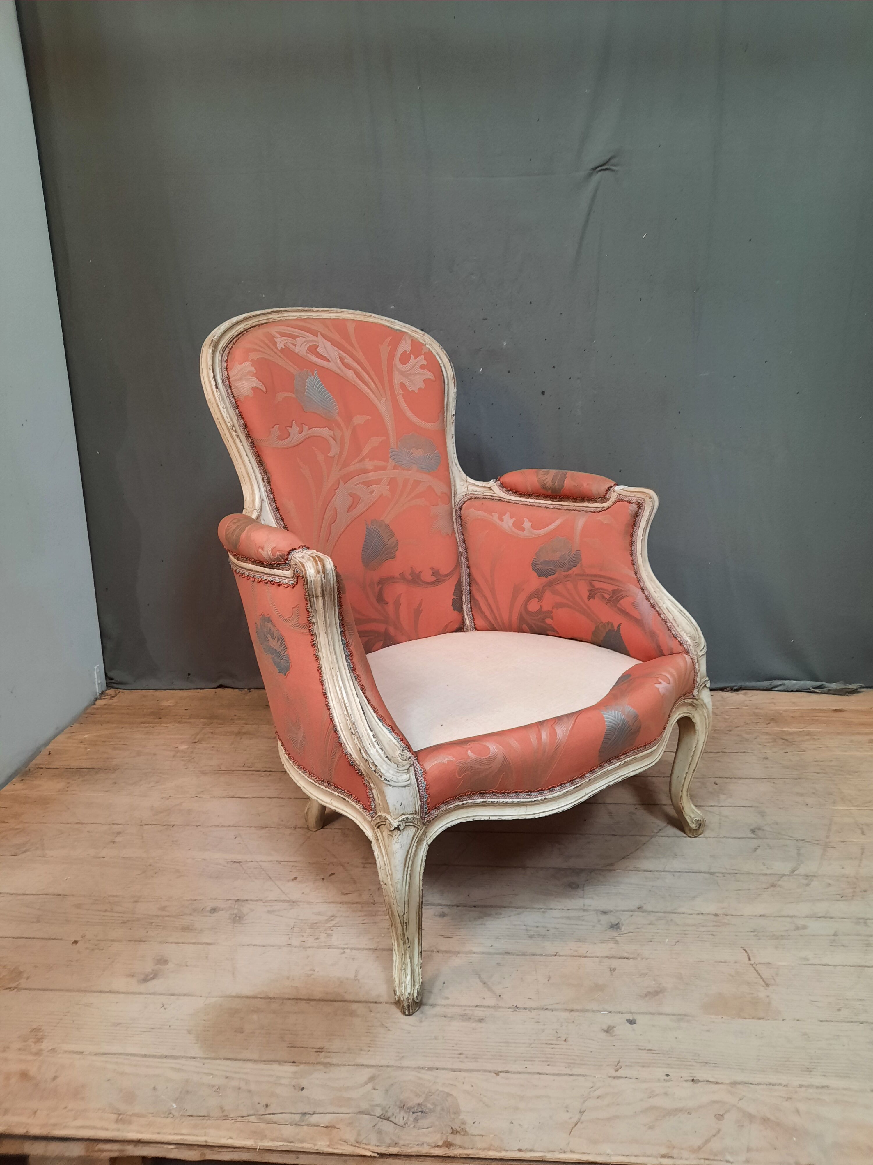 Bergere upholstered in Louis XV style