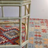 Bamboo coffee table painted yellow