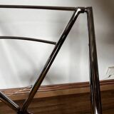 Chaise yamakado, chrome et skaï jaune