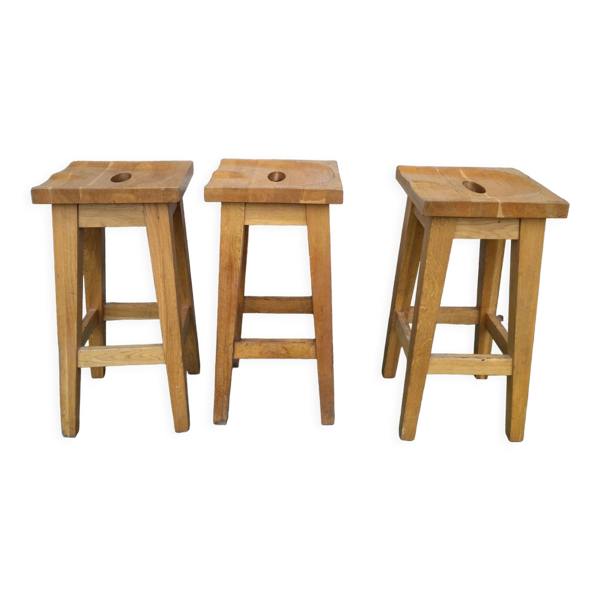 3 tabourets de bar brutalistes années 60