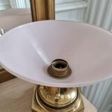 Old brass and opaline table lamp