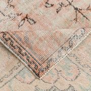 Blush Pink Muted Turkish Vintage Handmade Wool Carpet Rug, 191x316 Cm