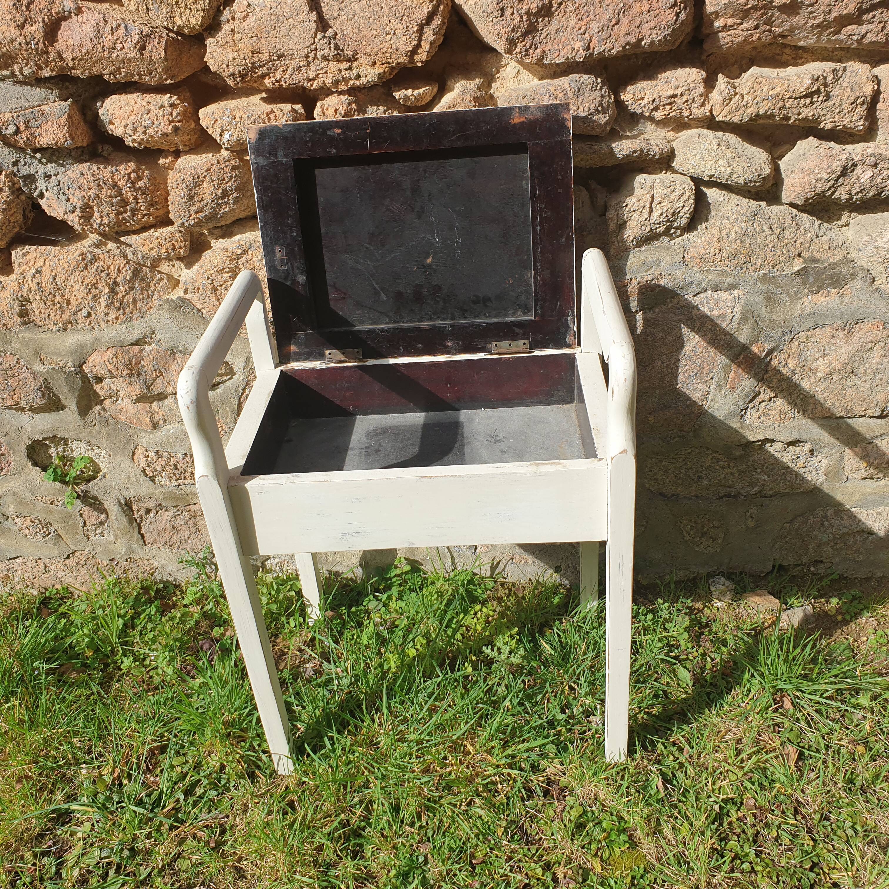 Vintage piano stool with storage