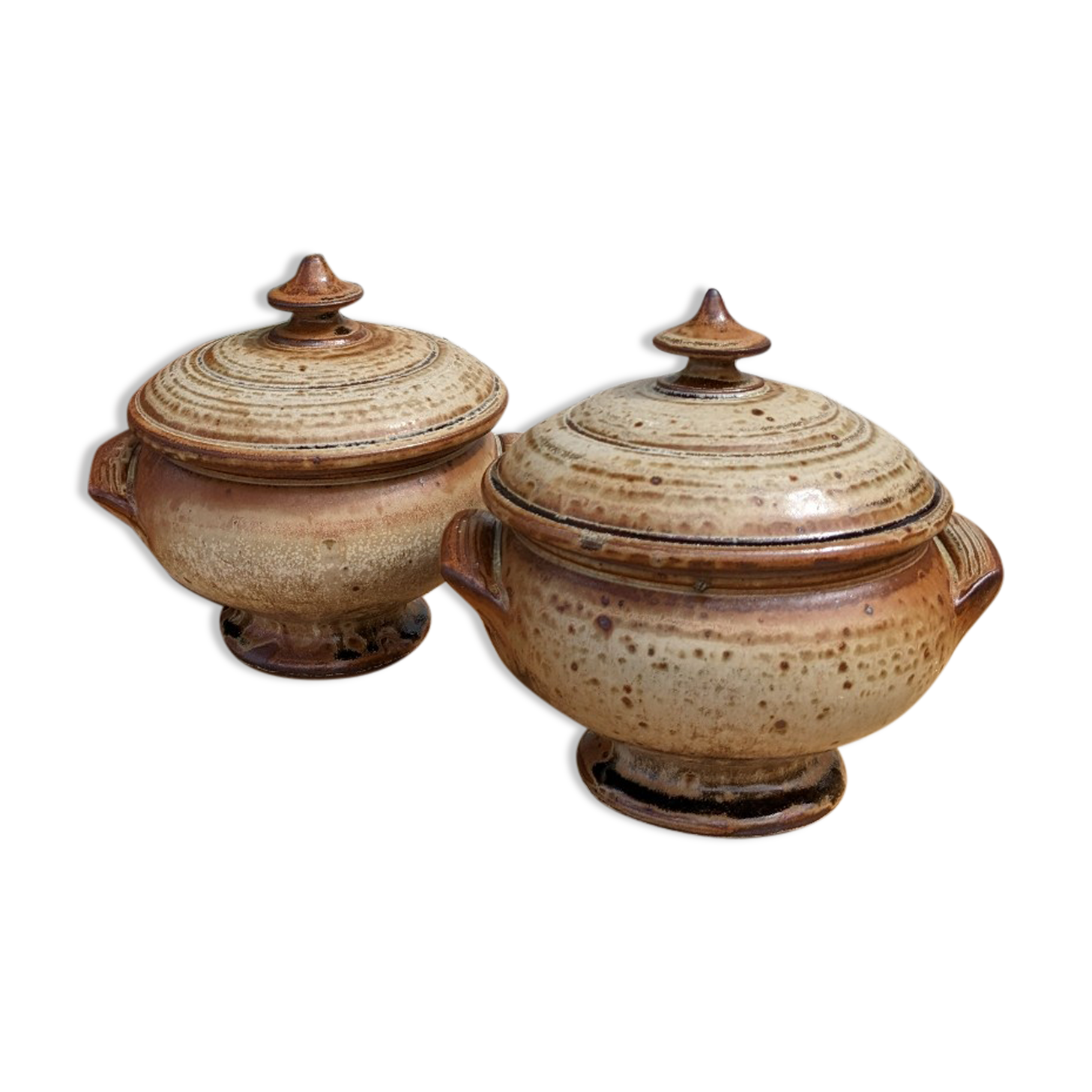 Artisanal stoneware tureen bowls