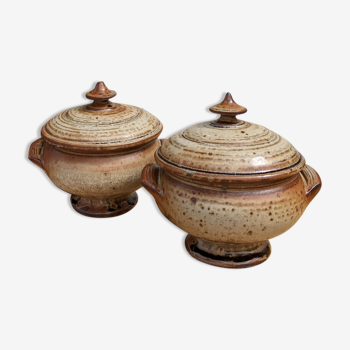 Artisanal stoneware tureen bowls