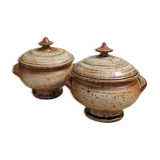 Artisanal stoneware tureen bowls