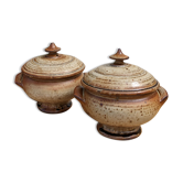 Artisanal stoneware tureen bowls