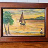Tropical style sunset painting