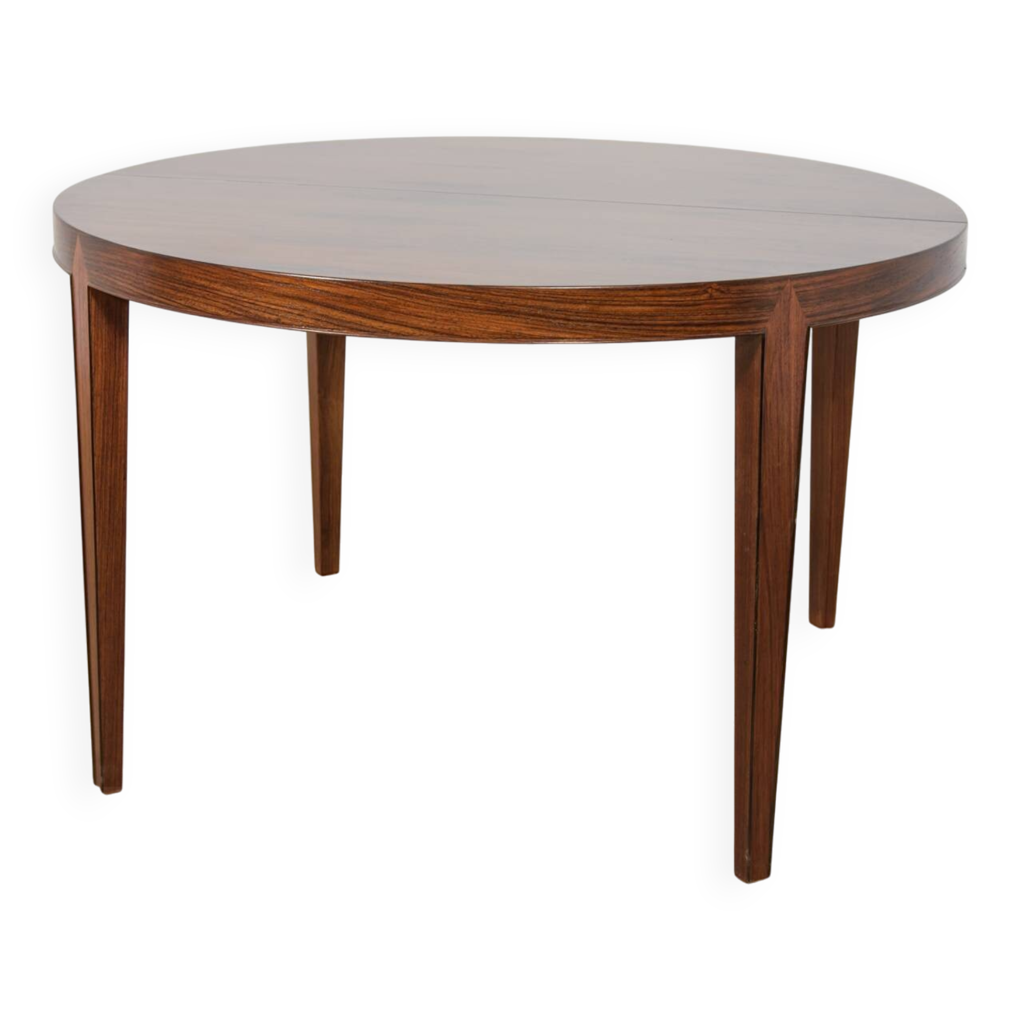 Mid-Century Round Rosewood Dining Table by Severin Hansen for Haslev Furnit