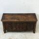 Antique solid oak storage bench