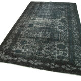 Hand-knotted contemporary oriental 1980s 158 cm x 276 cm black rug