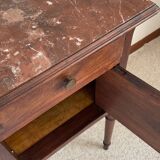 Antique bedside table in wood and marble