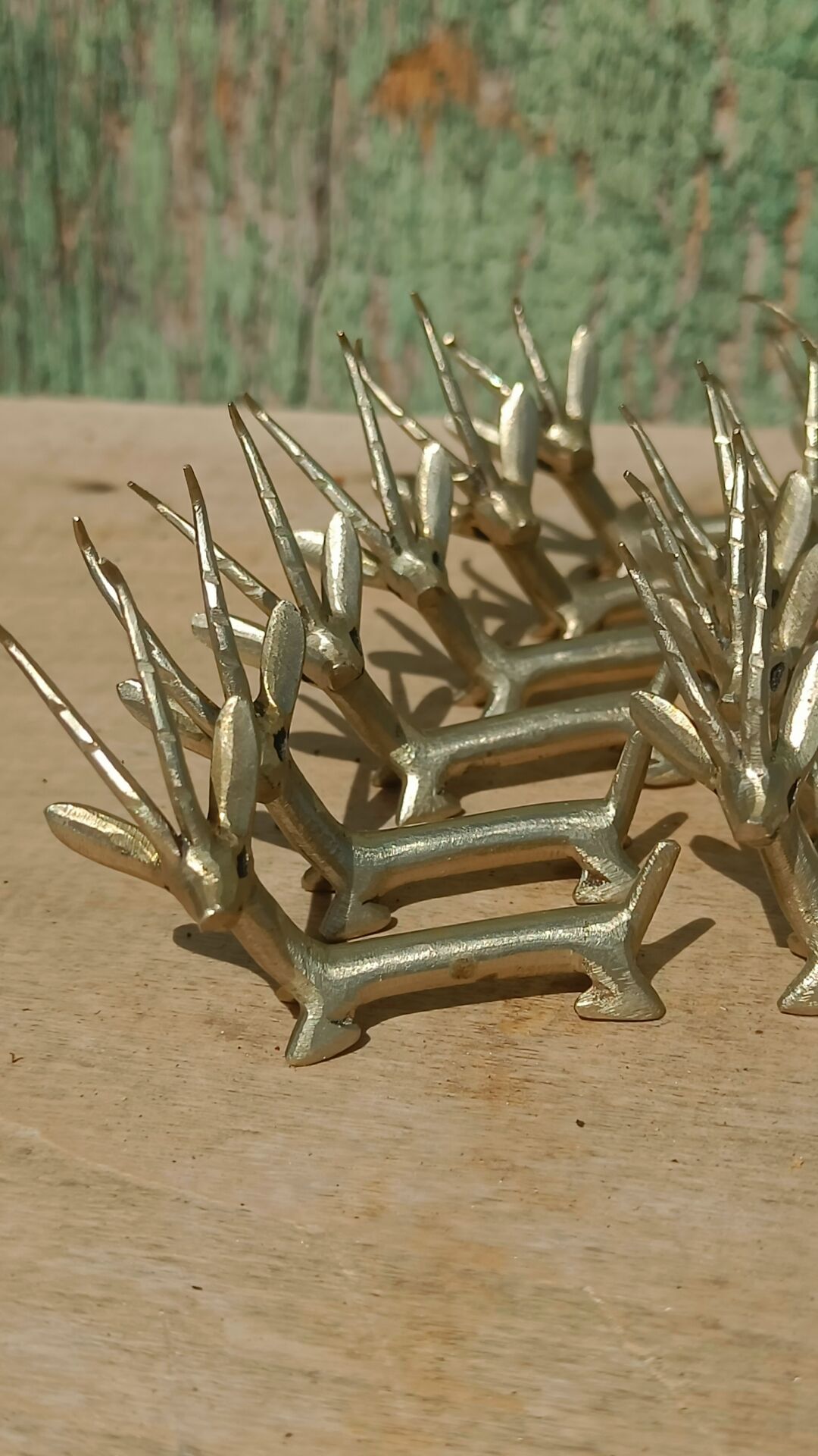 Handcrafted brass gazelle knife rests x12