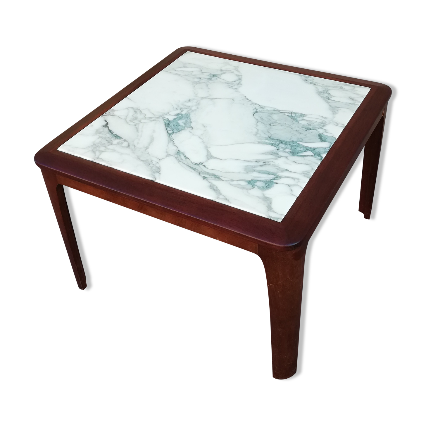 Scandinavian coffee table green marble