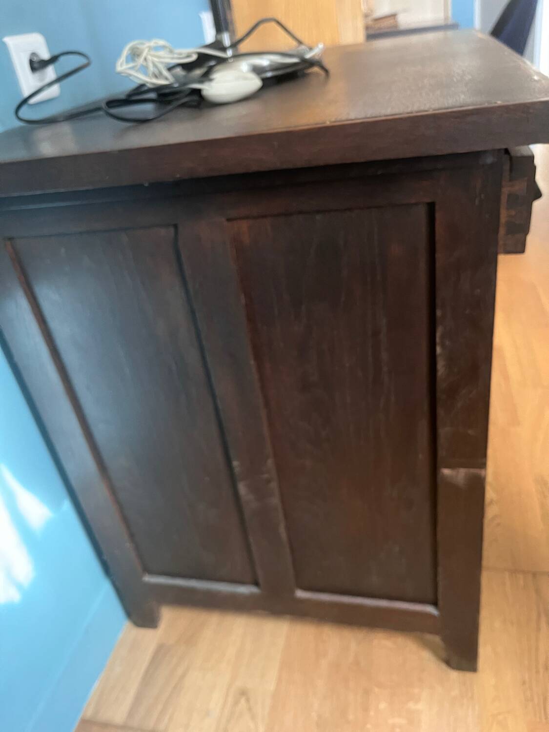 1940s accounting desk in oak and dark oak veneer