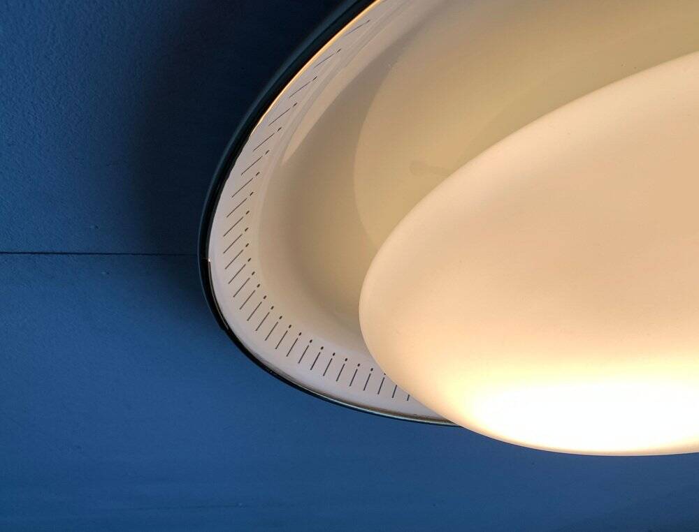 Metal and glass ceiling light in mid-century style, 1960s.