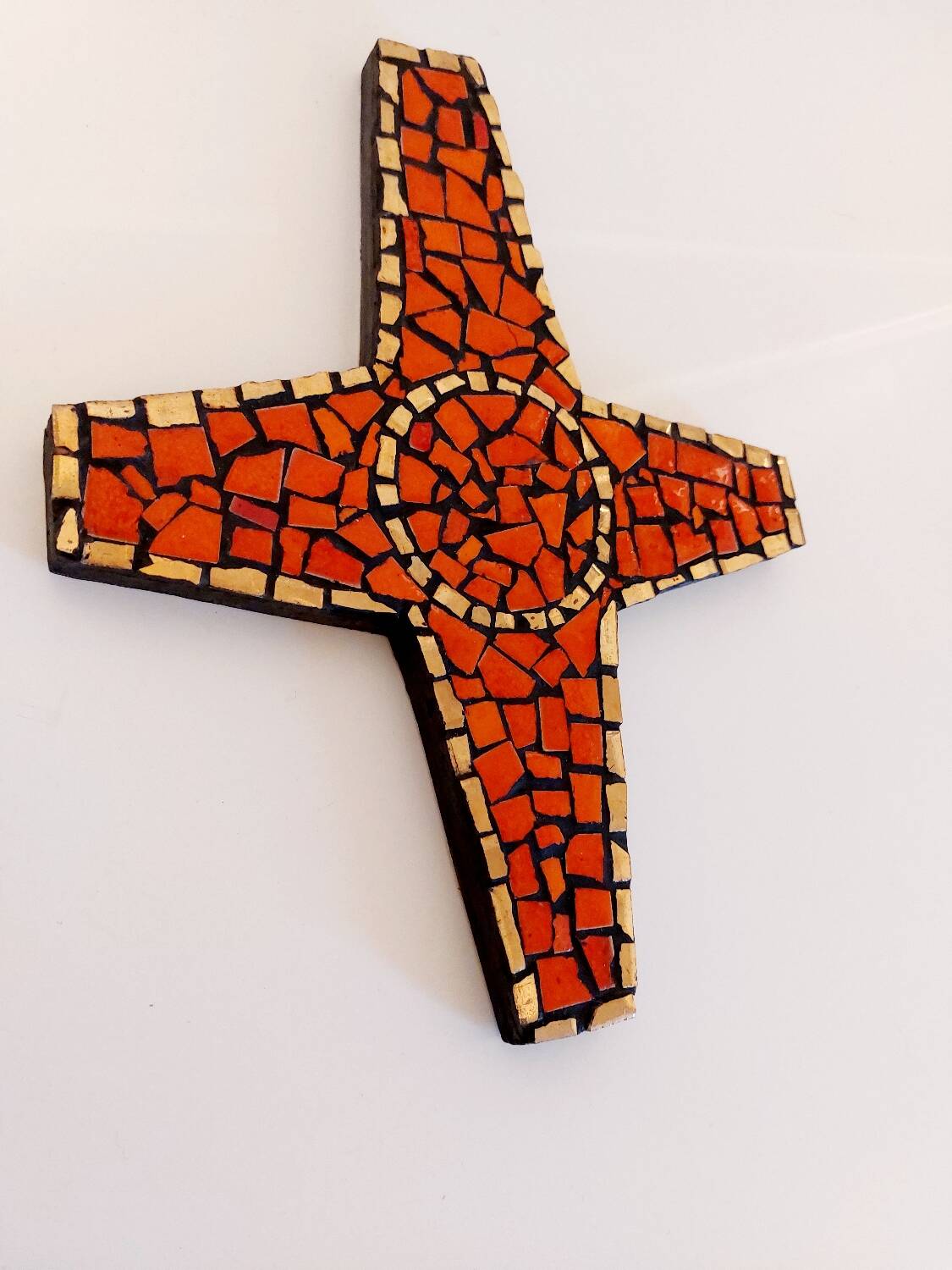Vintage ceramic mosaic cross