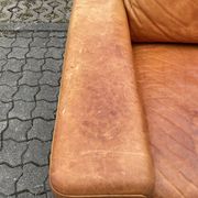 Canapé en cuir cognac vintage danois moderne du milieu du siècle