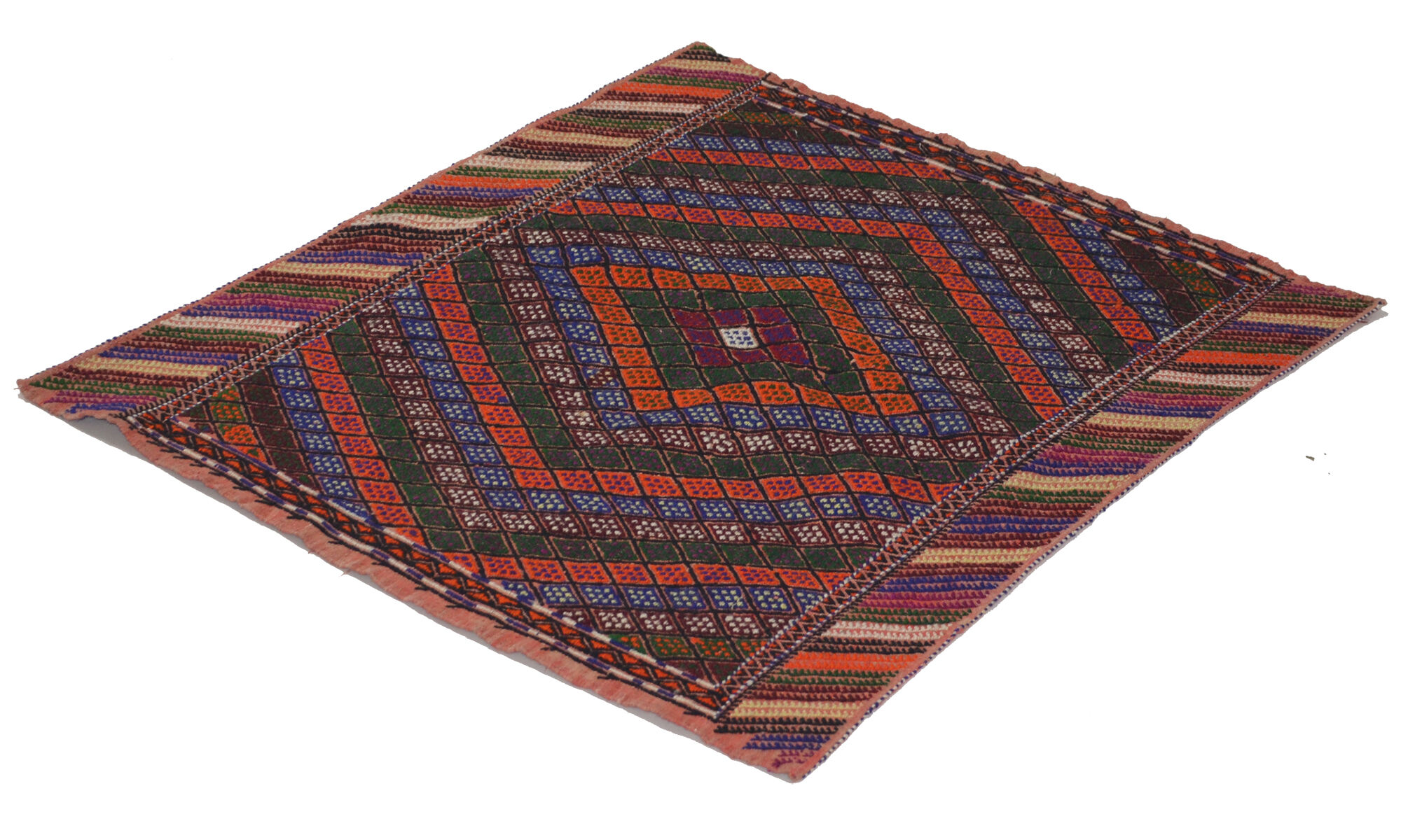 Anatolian handmade kilim rug 116 cm x 105 cm