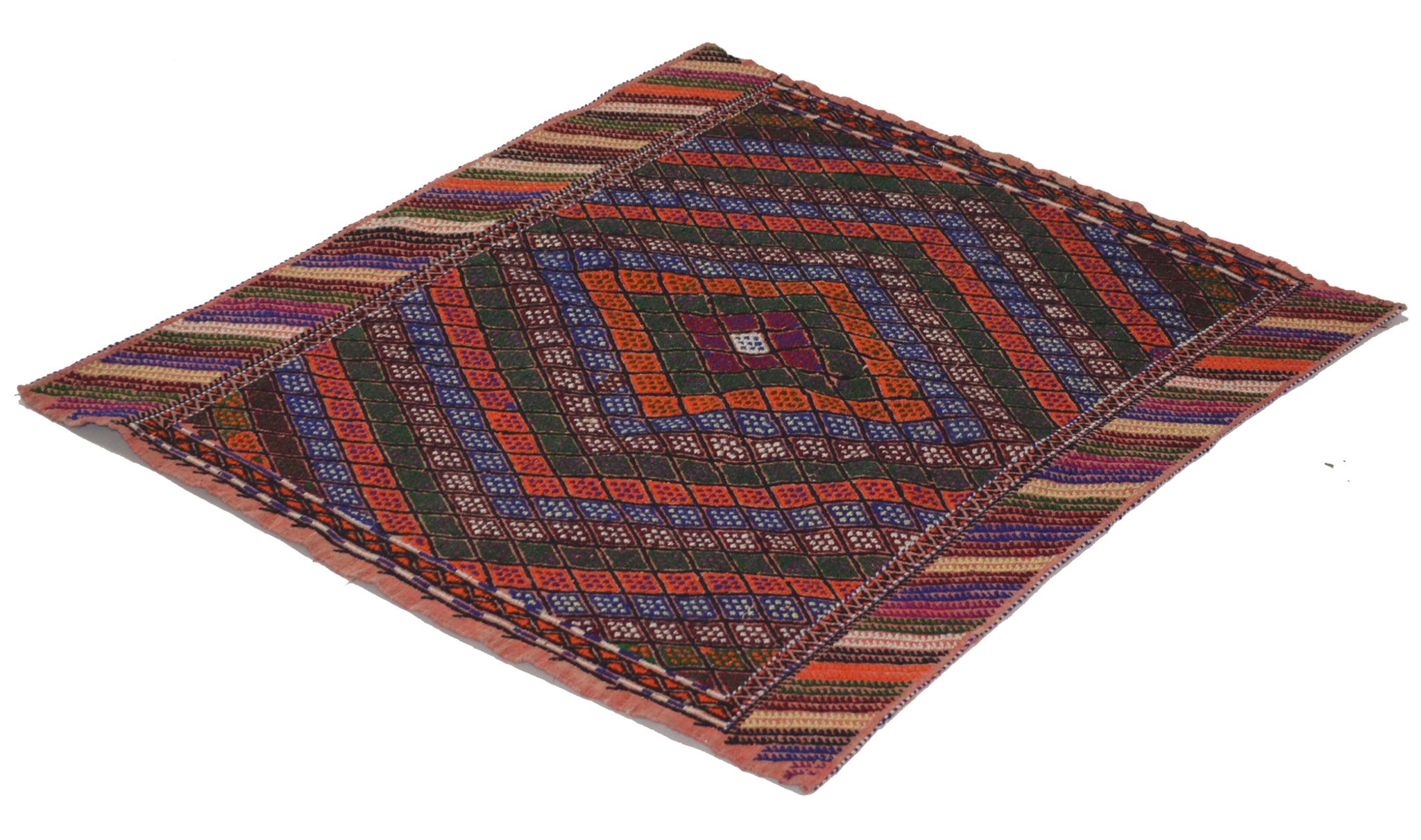 Tapis kilim artisanal d’Anatolie 116 cm x 105 cm