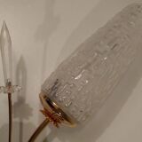 Pair of vintage glass and gold sconces