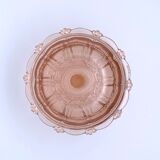 Sugar pot in worked pink glass