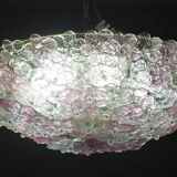 Wonderful Extra Large Size Pink Murano Glass Ceiling Light Flower by Seguso
