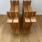 Pair of shelves/bookcases in elm by Roland Haeusler for Maison Regain.
