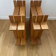 Pair of shelves/bookcases in elm by Roland Haeusler for Maison Regain.