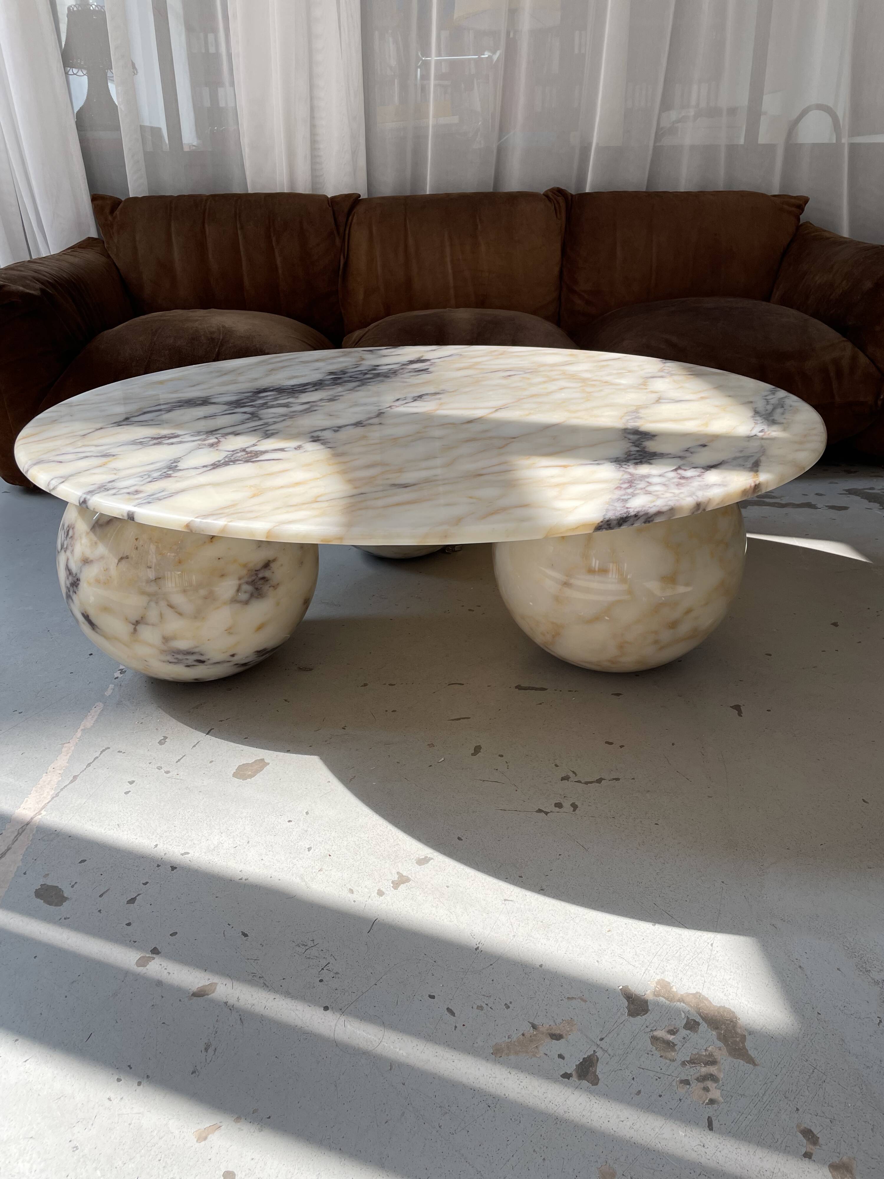 Calacata Viola marble coffee table