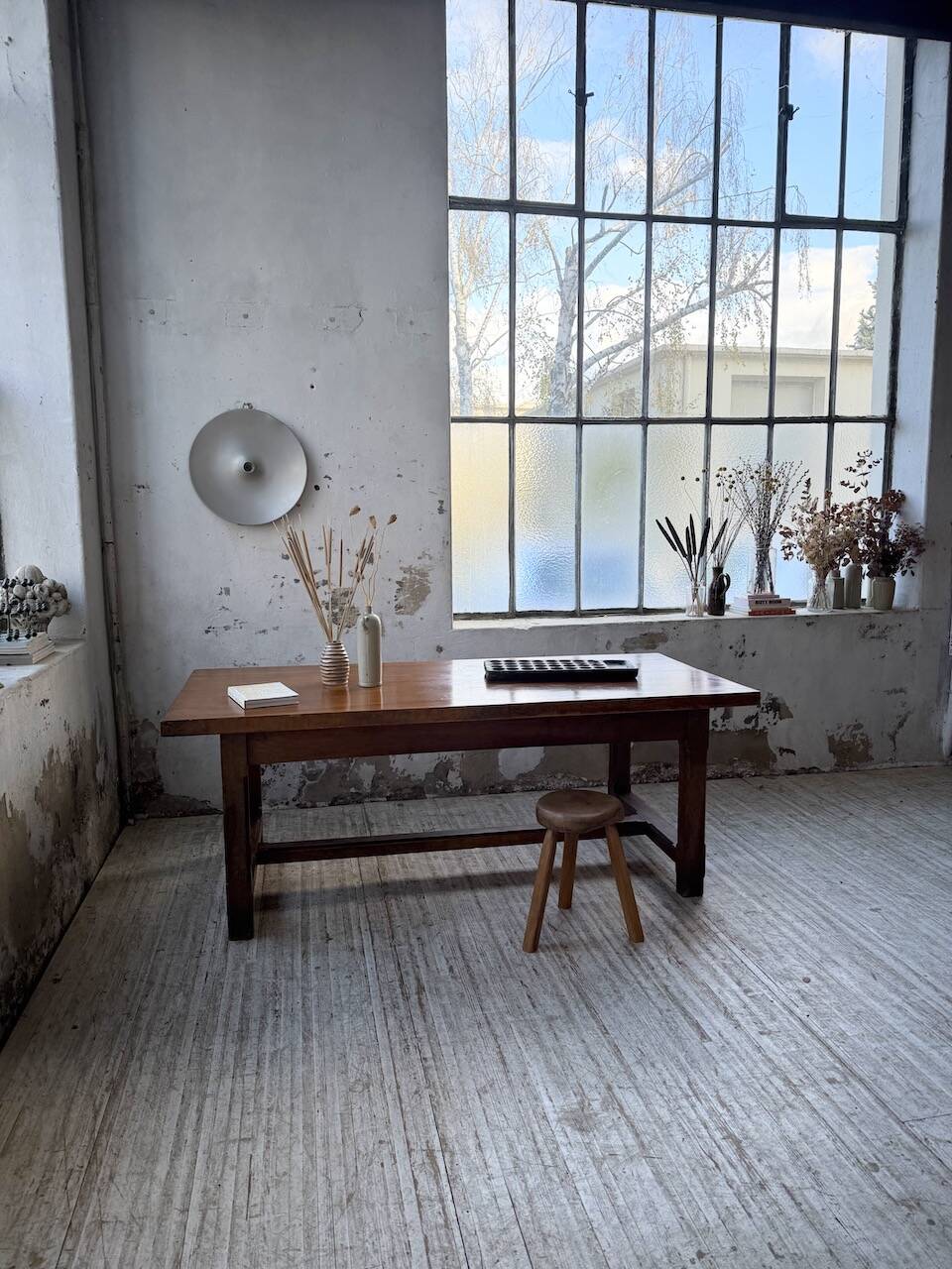 Rustic farmhouse table, solid oak, 2m