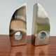 Bookends candle holders chrome aluminium