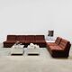 Canapé modulable vintage en velours rembourré « Sunset brown »