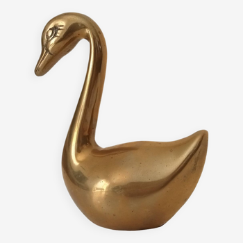 Large swan in solid gilded brass from the 50s