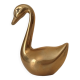 Large swan in solid gilded brass from the 50s