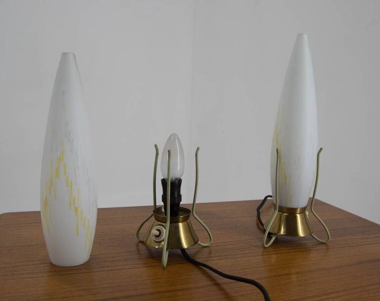 Set of Two Mid-Century Table Lamps Rockets, 1960s